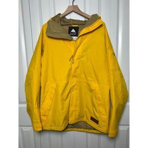 Burton MB Hilltop Snowboard Jacket Yellow Khaki Large Dryride Thermolite